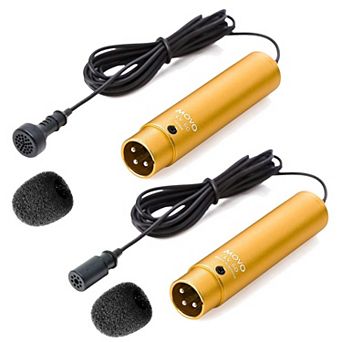 Movo LV-6 Pro Grade Omnidirectional and Cardioid XLR Lavalier Condenser Microphone Set