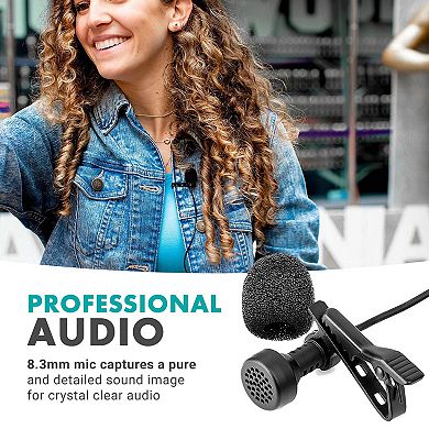 Movo LV-6 Pro Grade Omnidirectional and Cardioid XLR Lavalier Condenser Microphone Set