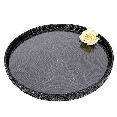 Saboga Home™ Round Tray with Glass Insert
