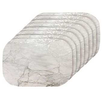 Dainty Home Marble Cork 12" x 18" Oval Heat Resistant & Easy Care Placemats Set of 8