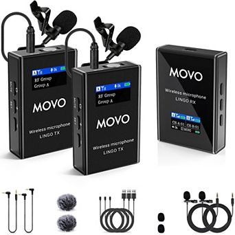 Movo Lingo-Duo Wireless Lavalier Mic System for DSLR Cameras and Smartphones