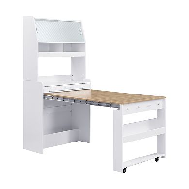 Whisen 33.5" Buffet with Hutch & Foldable Table