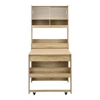 Whisen 33.5" Buffet with Hutch & Foldable Table