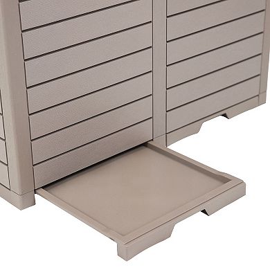 Sunnydaze Outdoor Trash Can with Lid and Drip Tray