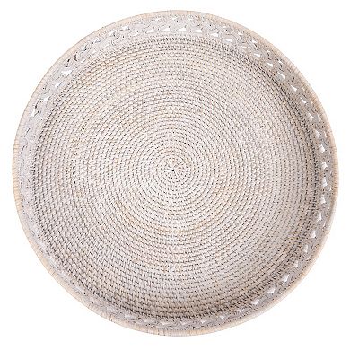 Saboga Home™ Braided Design Rattan Round Tray