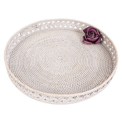 Saboga Home™ Braided Design Rattan Round Tray