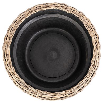 Saboga Home™ Round Tapered Planter with Black Plastic Insert