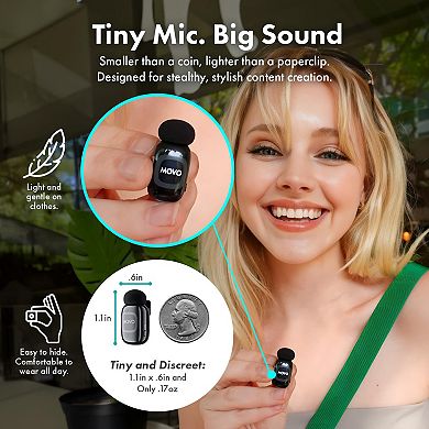 NanoMic Wireless Lavalier Microphone System with Charging Case for DSLR and Mirrorless Cameras