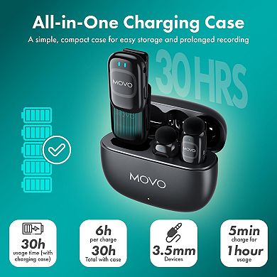 NanoMic Wireless Lavalier Microphone System with Charging Case for DSLR and Mirrorless Cameras