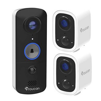 Toucan Wireless Security Camera S4 2-Pack and Wireless Video Doorbell V3 Bundle