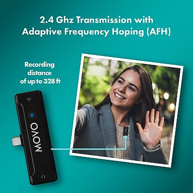 Movo WMX-2-C Wireless Microphone for USB-C Devices
