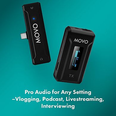 Movo WMX-2-C Wireless Microphone for USB-C Devices