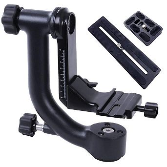 Movo GH700 MKII Professional Gimbal DSLR Tripod Head with Long and Short Arca-Swiss Plates