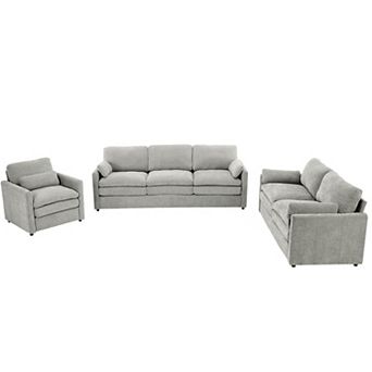 Whisen 6-Seat Cozy Upholstered Sofa Set, Oversized Comfy Cloud Sofa, Double Cushion Sofa Group