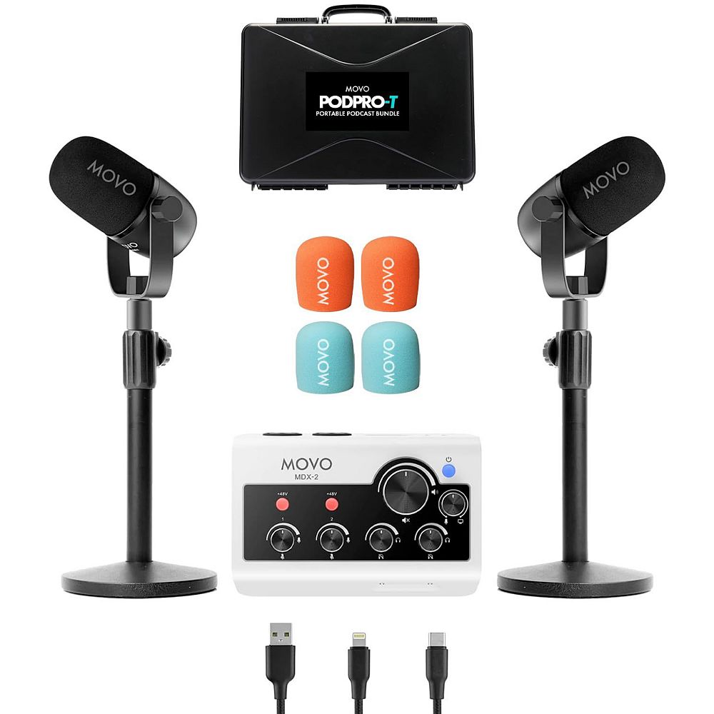 Photo inspiration: Gallery Detail: Movo Podpro T Portable Podcasting Bundle For 2 For Smartphones
