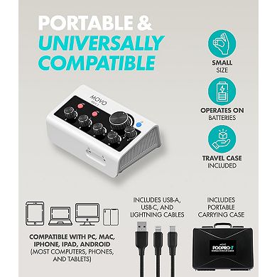 Movo PodPro-T Portable Podcasting Bundle for 2 for Smartphones and Computers