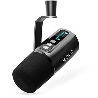 Movo UM6 Dynamic Podcast Microphone with Built-in GainCast Preamp - XLR and USB C Outputs