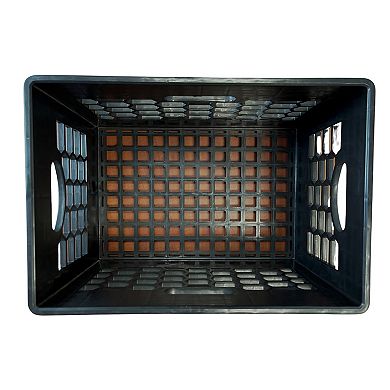 CrateMate Heavy-Duty Black Milk Crates for Storage, Organization, & More - 24QT 18.75" x 13" x 11"