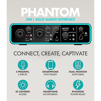Movo Music/Audio Interface Bundle -with USB Interface, UM6 Dynamic Microphone, and Tabletop Stand