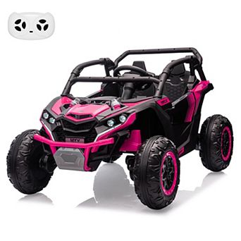 24V Kids 2-Seater UTV 4WD Off-Road Ride-On Car with Remote Control Battery Powered Toy for Kids 3+