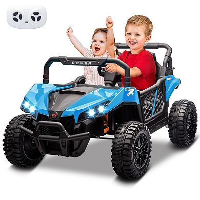 24V 4WD 2-Seater Kids Ride-On Truck Car with Parental Remote Control, LED Headlight, Bluetooth Music