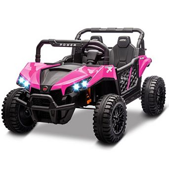 24V 4WD 2-Seater Kids Ride-On Truck Car with Parental Remote Control, LED Headlight, Bluetooth Music