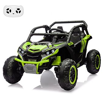 24V Kids 2-Seater UTV 4WD Off-Road Ride-On Car with Remote Control Battery Powered Toy for Kids 3+