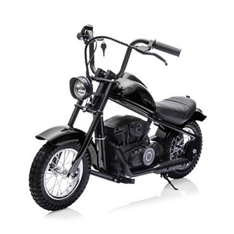 24V Kids Electric Dirt Bike, 2 Speed, Up to 14 MPH, 60-Minute Runtime, LED Lights, Leather Seat