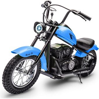 24V Kids Electric Dirt Bike, 2 Speed, Up to 14 MPH, 60-Minute Runtime, LED Lights, Leather Seat