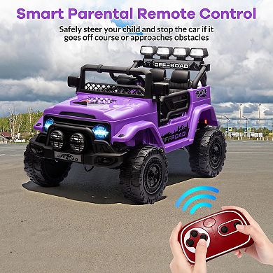 12V Kids Ride-On Truck, Electric Toy Car with Remote Control, 5MPH Max Speed, Music, Treaded Tires