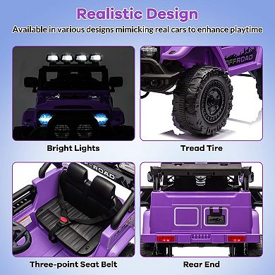 12V Kids Ride-On Truck, Electric Toy Car with Remote Control, 5MPH Max Speed, Music, Treaded Tires