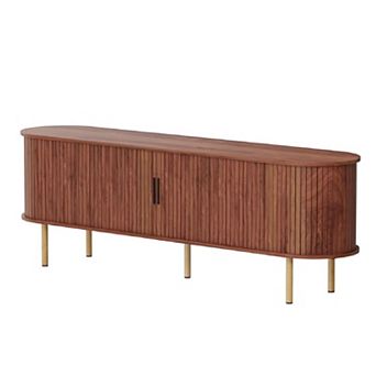 70.1" Modern TV Stand with Sliding Doors & Storage