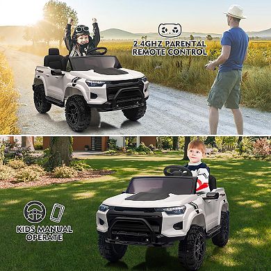 24V Kids Ride-On Truck, 2-Seater Electric Car with Parent Remote Control, LED Lights, Bluetooth