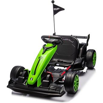 24V Go Kart for Kids 6+ with Dual 200W Motors, 8 MPH High Speed, Adjustable Length & 14.3" Wide Seat