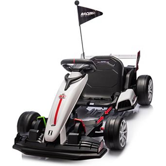 24V Go Kart for Kids 6+ with Dual 200W Motors, 8 MPH High Speed, Adjustable Length & 14.3" Wide Seat