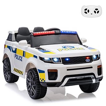 12V Kids Electric Police Car with Remote Control, Dual 30W Motor, SirensBattery Powered Ride-On Toy
