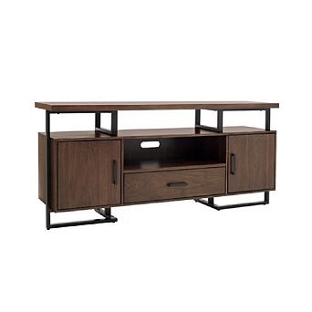 70" Industrial TV Stand with Storage & Drawer, Rustic Brown