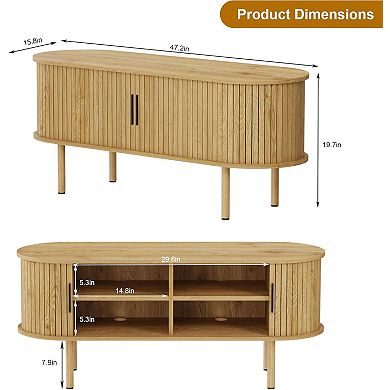 47.2" TV Stand with Sliding Door & Storage