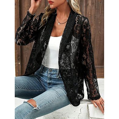 Women's Lace Blazer Fashion Long Sleeve Jacket