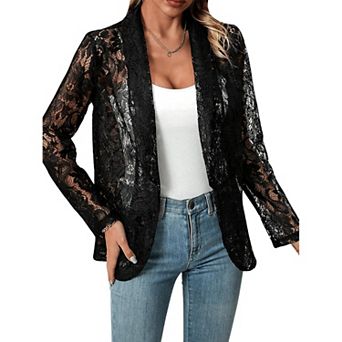 Women's Lace Blazer Fashion Long Sleeve Jacket