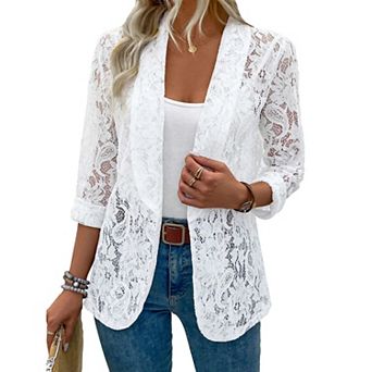 Women's Lace Blazer Fashion Long Sleeve Jacket