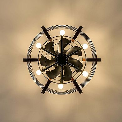 Caged Ceiling Fans With 6 Led Lights