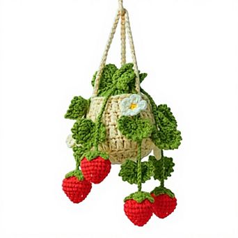 Handmade Crochet Hanging Flower Basket Decoration with Blooming Details