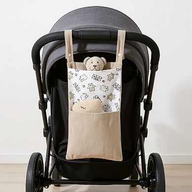 Hanging Wall Organizer with Corduroy Pocket and Animals Print Design