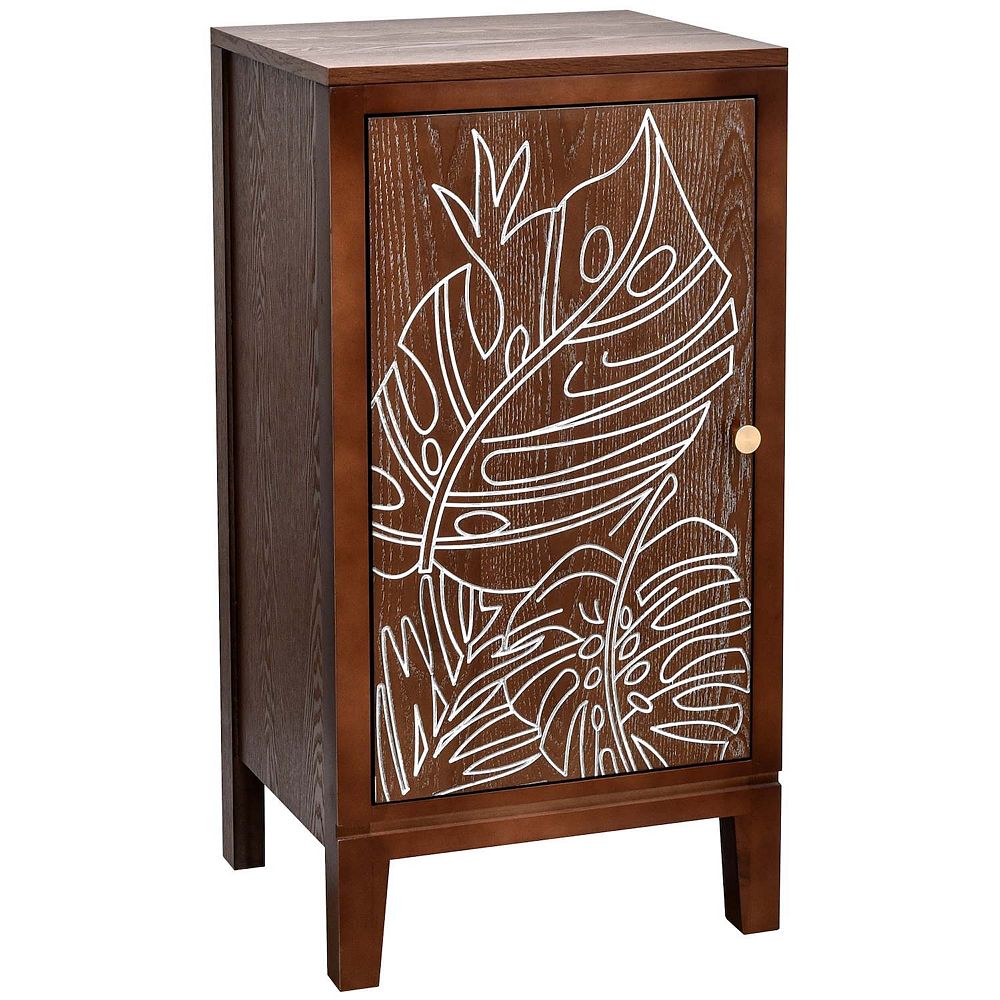 eHemco Tropical Monstera Door Accent End Table, Modern Retro Style ...