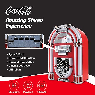 Coca-Cola Large Juke Box Bluetooth Speaker with Led Color Changing