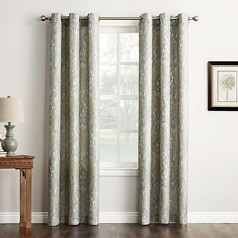 No. 918 Harlowe Abstract Geometric Semi-Sheer Grommet Single Window Curtain Panel