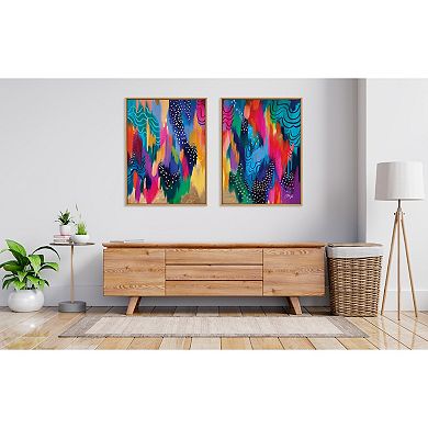 Sylvie EV Brushstroke 128 Left and Right Framed Canvas Art Set by Jessi Raulet of Ettavee