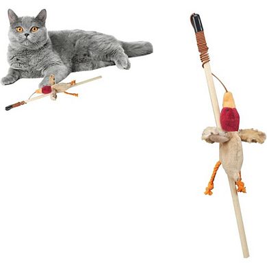 Ethical Pets Skinneeez Forest Friends Teaser Wand Cat Toy With Catnip - 13"