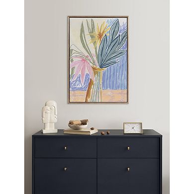 Sylvie Beaded August Bouquet Framed Canvas by Kate Aurelia Holloway